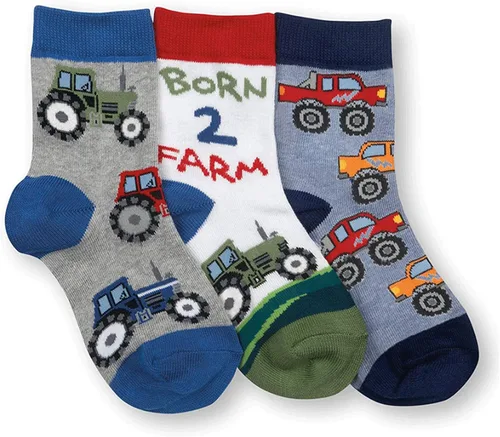 Miniatura 4 de Jefferies Socks Paquete de 6 pares de calcetines con patrón de construcción de granja para niños