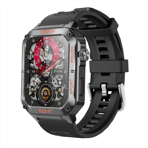 Reloj inteligente militar para hombre, reloj inteligente de seguimiento de actividad física para Android/iPhone, pantalla HD de 1.91 pulgadas,