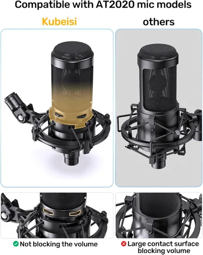 Miniatura 3 de Soporte de choque para micrófono AT2020 personalizado con filtro pop, suspensión antivibración, soporte de micrófono, clip compatible con Audio