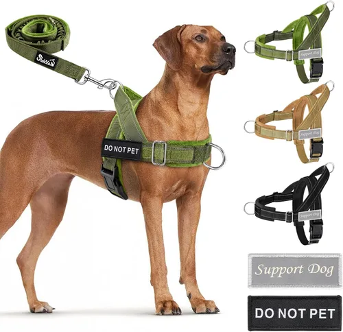 Miniatura 14 de Juego de arnés y correa para perro Lukove sin tirones - Arnés de chaleco para perros resistente con acolchado suave para perros medianos y grandes
