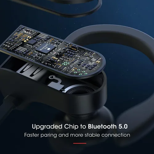 Miniatura 5 de Redzoo Auriculares Bluetooth V5.0, auriculares para correr con 16 horas de reproducción, Bass + HD estéreo inalámbrico auriculares deportivos Negro