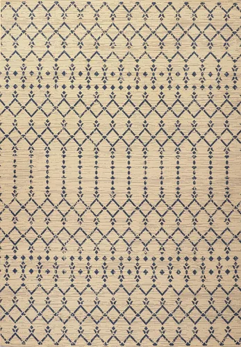 Miniatura 9 de JONATHAN Y Alfombra geométrica marroquí para interiores y exteriores, 3 x 5 pies, color beige/azul marino, tejido texturizado Ourika, para patio