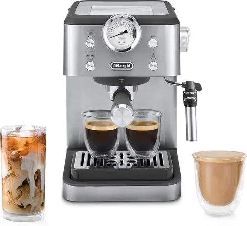 De’Longhi Máquina de café espresso clásica con espumador de leche, bomba de 15 bares y control de temperatura - Kit de cafetera barista para