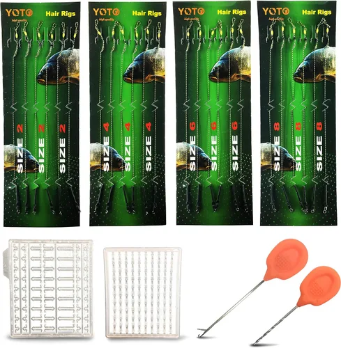 Miniatura 8 de YOTO Equipo de pesca de carpa, 24 piezas, equipo de pesca de carpa con gancho ancho de hueco, kit de pesca de carpa con accesorios de carpa, 24