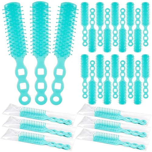 Miniatura 10 de 36 cepillos de pelo a granel para personas sin hogar, cepillos desechables envueltos individualmente, cerdas de nailon, cepillo desenredante
