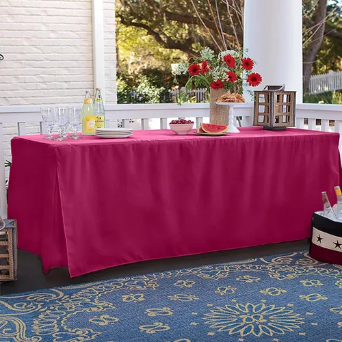 Miniatura 7 de Tablevogue Event Linens - Mantel ajustable de microfibra lavable de 6 pies para mesa rectangular de bufé, fiestas, cenas de vacaciones, granate
