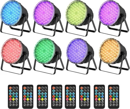 Miniatura 11 de BETOPPER - Luces par con control remoto, 54 x 3 W LED RGB 3-en-1 luces de escenario DMX luces de DJ, luces estroboscópicas y de lavado de brillo