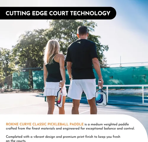 Miniatura 5 de ROKNE Curve Classic Pickleball Paddle Paletas de pickleball de fibra de vidrio aprobadas por USAPA Ingeniería de precisión y comodidad Textura