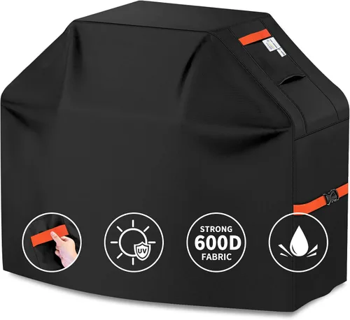 Miniatura 9 de Cubierta de Parrilla 600D Resistente, Protector de Barbacoa Universal Impermeable con Correas Ajustables, Cubierta de Horno al Aire Libre Resistente