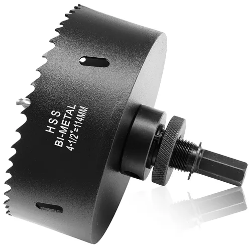Miniatura 34 de Sierra de agujero de 4 1/8” (105mm) para madera y plástico, broca de corte de núcleo de sierra de agujero HSS bimetálica para paneles de yeso, Rojo