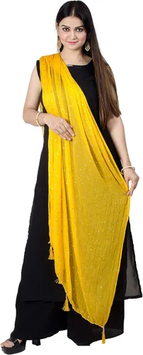 Miniatura 23 de Chandrakala Chal Dupatta de gasa para mujer, chal envolvente Chunni, beige (D191-P)