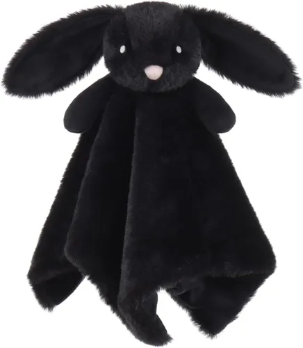 Apricot Lamb Manta de conejo negro suave para bebés, manta de seguridad para bebés niños y niñas, bebés y niños pequeños, 13.8 x 13.8 pulgadas