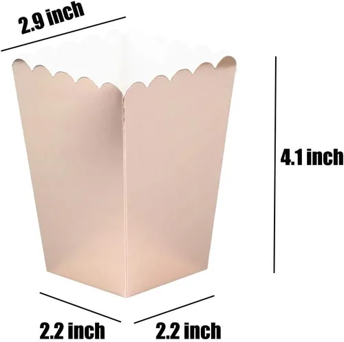 Miniatura 2 de Cajas de palomitas de maíz de oro rosa mini caja de palomitas de maíz para fiesta, paquete de 36 Rosa - oro