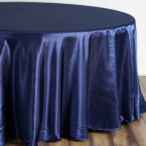 Miniatura 2 de BalsaCircle Mantel redondo de satén azul marino de 108 pulgadas para bodas, fiestas, catering, cocina, comedor, eventos, cocina y comedor