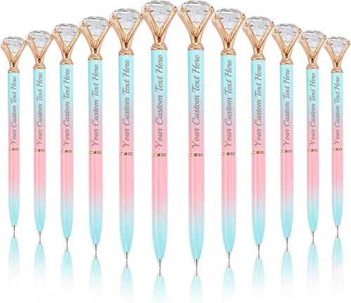 Miniatura 23 de Bolígrafos personalizados de diamantes grandes, bolígrafo de cristal grabado personalizado con logotipo de nombre, bolígrafo de lujo personalizado