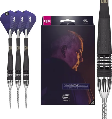 Target Darts Phil Taylor Power 9-Five Gen 10 95% Tungsten Swiss Point Steel Tip Darts Set