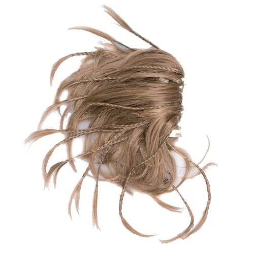 Miniatura 4 de IMISSU Extensiones de cabello hechas a mano con clip de cola de caballo trenzada, extensiones de cabello de cola de caballo (cobre ceniza)