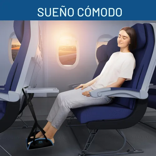 Miniatura 8 de Everlasting Comfort Funda de asiento tipo hamaca para avión - Reposapiés de espuma viscoelástica para viajes en avión - Reposapiés portátil