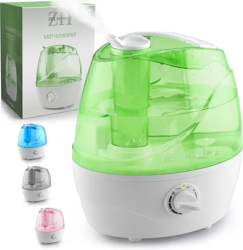 Zulay Home Humidificadores de niebla fría para dormitorio (tanque de agua de 2.2L) - Humidificadores ultrasónicos silenciosos para habitación grande