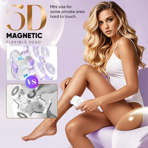 Miniatura 3 de Electric Razors for Women - Upgraded Electric Shaver for Women with Magnetic Heads, Rotary Hair Remover Kit for Legs Bikini Face, Lady Trimmer for