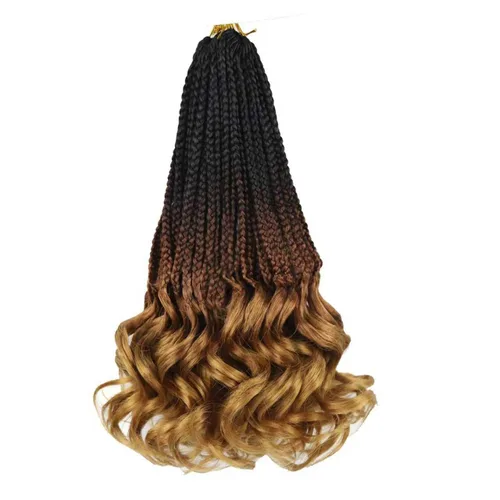 Miniatura 6 de Trenzas de ganchillo rizado francés T33, cabello pre-anillado 10 pulgadas, trenzas cortas rizadas francesas con extremos rizados, trenzas box