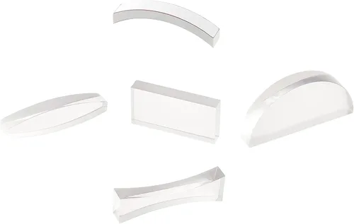 AHANDMAKER Juego de 5 experimentos físicos ópticos, lentes acrílicas y prisma totalmente pulidos para suministros de laboratorio, enseñanza de