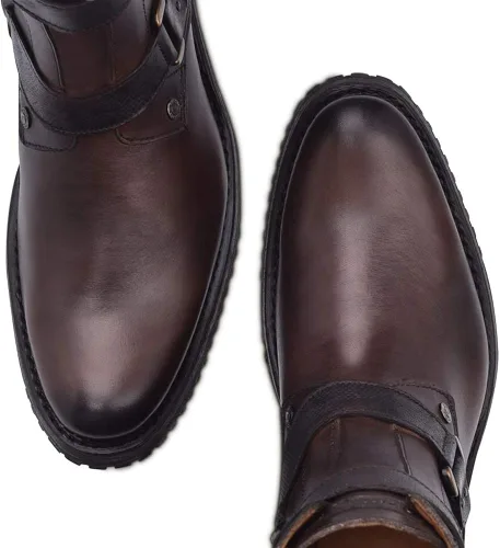 Miniatura 7 de Bota Hombre Cuadra en Piel Genuina con Cremallera Marrón