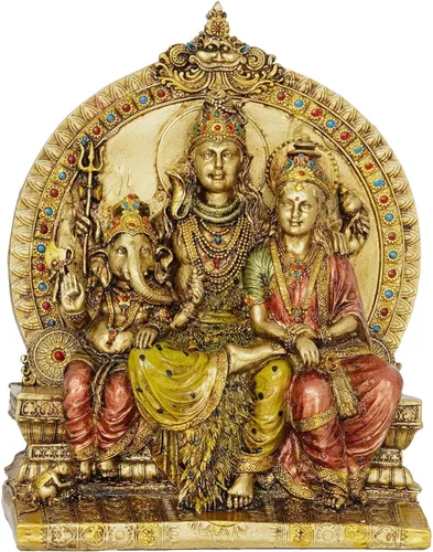 Miniatura 4 de zig zag Lord Shiva & Family Shiv Parivar - Estatua religiosa ídolo para Pooja Room Mandir, templo, tamaño de regalo de 8 pulgadas