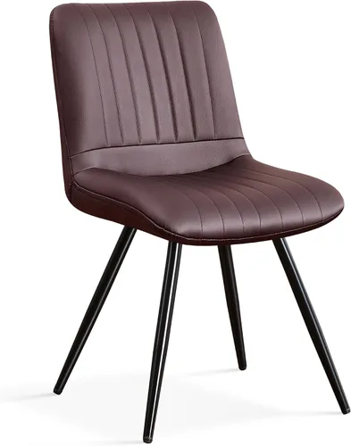 Miniatura 26 de Sillas de comedor, modernas sillas de comedor con cojines gruesos, sillas tapizadas de piel sintética para cocina, comedor con patas de metal