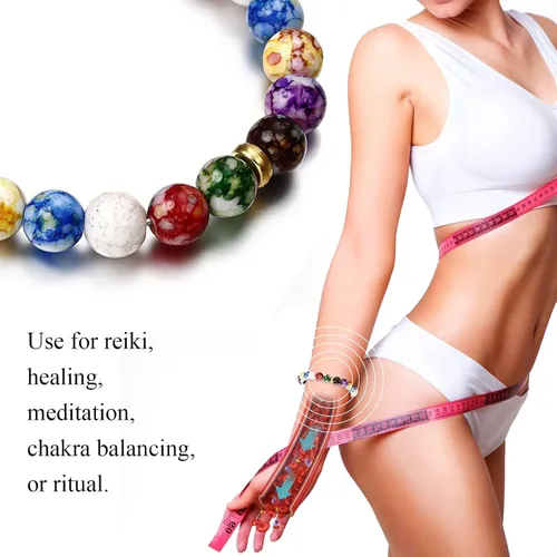 Miniatura 6 de Harry and Henry Pulsera Arus 7 chakras original para mujer, pulseras de piedras curativas, pulsera de cuentas de cristal, pulseras de chakras