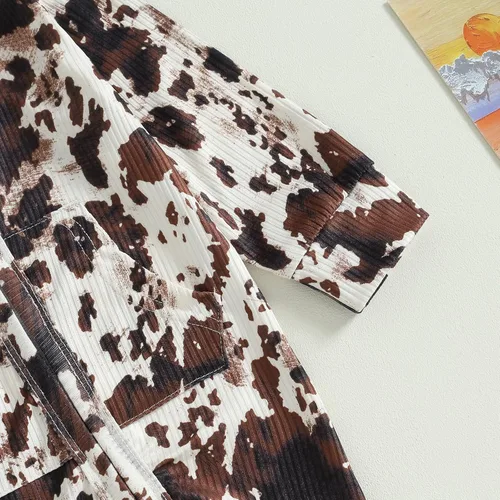 Miniatura 6 de Mono de manga larga con estampado de vaca y cremallera sin pies, mameluco de vaquero recién nacido, ropa de otoño e invierno