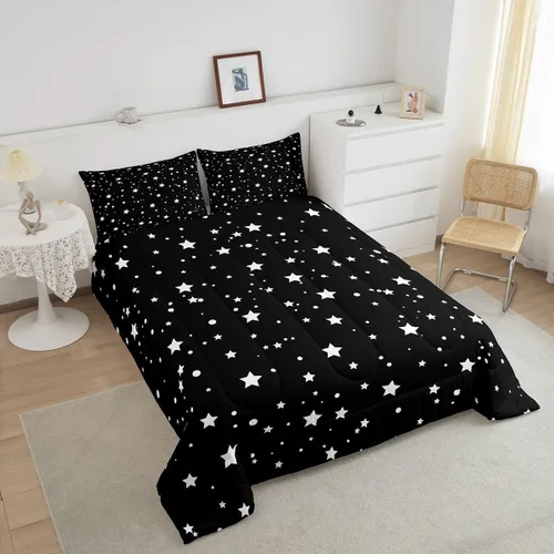 Miniatura 3 de Juego de edredón de cielo estrellado, tamaño King, juego de ropa de cama con estrellas y galaxias para niños y niñas, edredón de plumón del espacio