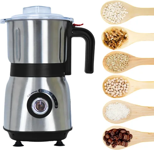 Molinillos eléctricos para especias y nueces, 3 cuchillas de acero inoxidable, 1 filtro, 1 cepillo, molinillo de 500 W para uso en seco de cocina