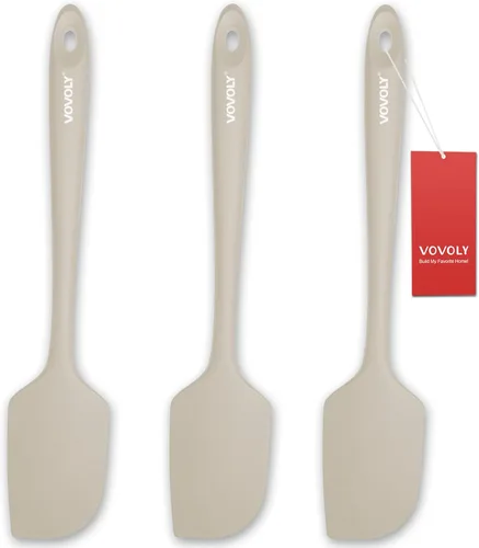 Miniatura 12 de Paquete de 3 espátulas grandes de silicona para cocina, espátulas de goma resistentes al calor de 600 °F para hornear, cocinar, raspar y mezclar