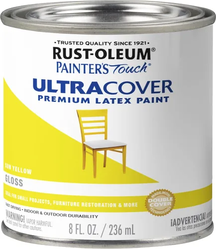 Miniatura 18 de Rust-Oleum Brush On Paint 224430T Painter's Touch - Pintura de látex, cuarto de galón, imprimación blanca plana acrílica, 32 onzas líquidas