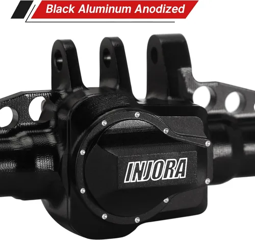 Miniatura 5 de INJORA Juego de ejes delantero y trasero - Ejes completos de aluminio extendidos +4mm para actualización TRX4M 1/18 RC Crawler Car