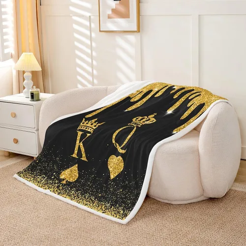 Miniatura 3 de Manta de vellón rayo King y Queen, manta de cama de estilo moderno para adultos y adolescentes, decoración de sala de arte fluida de lentejuelas
