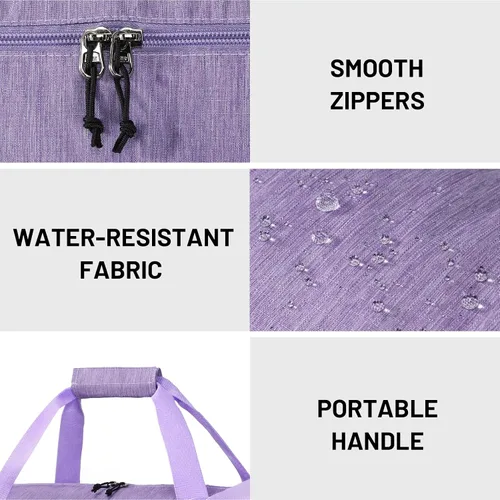 Miniatura 7 de MIER Bolsa de deporte redonda con compartimento para zapatos y bolsillo húmedo, bolsa de mano ligera para hombres y mujeres, entrenamiento, fitness