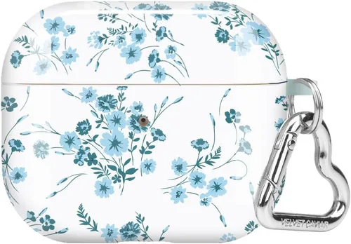 Miniatura 19 de Velvet Caviar Compatible with AirPods 3rd Generation Case with Keychain - Cute Protective Hard AirPod 3 Cases for Women - Blue Aquamarine Polka Dot