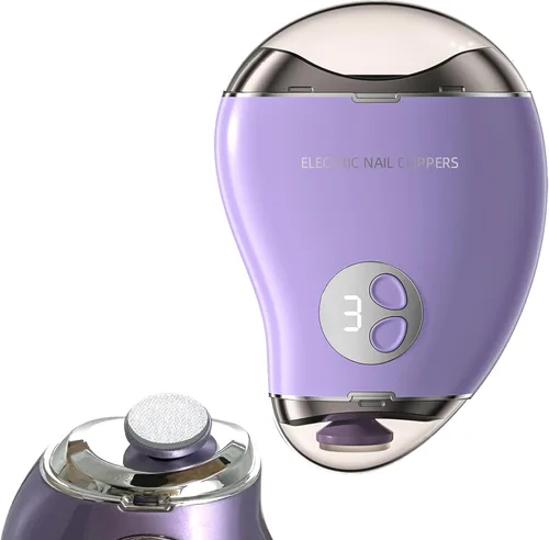 Cortaúñas eléctrico para personas mayores con lima de uñas eléctrica, luz LED y 3 velocidades, cortaúñas eléctrico automático para adultos y niños,