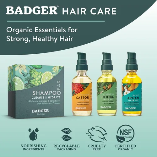 Miniatura 4 de Badger - Barra de champú acondicionador de jojoba y baobab, barra capilar vegana natural, 3 oz