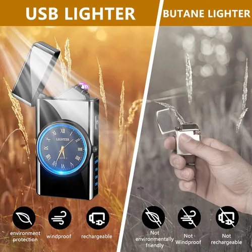 Miniatura 2 de Encendedor Eléctrico - Encendedor de Doble Arco USB Recargable, sin Llama, Resistente al Viento con Indicación LED de Batería para Velas, Acampada