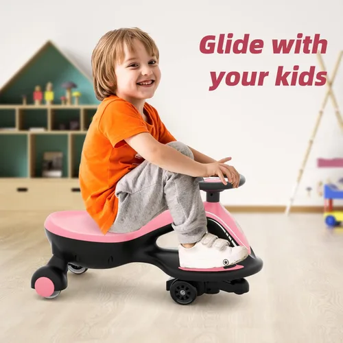Miniatura 2 de XJD 6V Auto eléctrico oscilante de juguete montable, coche oscilante recargable de 2 en 1 con batería, luz antivuelco, rueda con luces LED coloridas