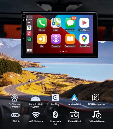 Miniatura 2 de Cámara de Respaldo Dash Cam de 5 Canales 1080P con Monitor de 10.2'', Cámara de Respaldo de Grabación DVR