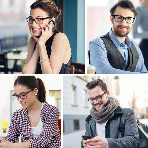 Miniatura 3 de Przene Gafas de lectura para hombres y mujeres, con bloqueo de luz azul, bisagras de resorte, paquete de estilo ligero