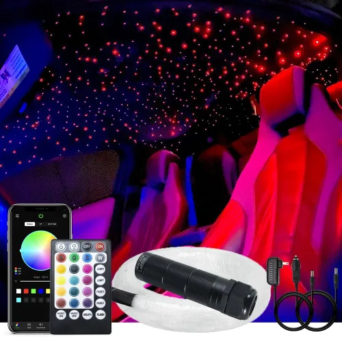 Miniatura 17 de AKEPO Mini 6 W Car Home APP Control de luces de fibra óptica, efecto de meteoro+cable de fibra mixta, 430 piezas (0.75+1+0.059 in) 9.8 pies/9.8 ft +
