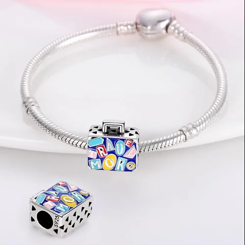 Miniatura 135 de Pandach Dijes colgantes de plata de ley 925 para pulseras y collares, dijes colgantes de Madonna con cuentas de girasol, joyería para mujer