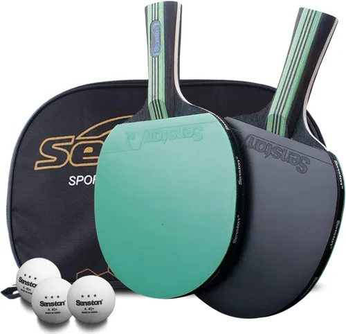 Senston Paletas de ping pong para entretenimiento o competición - Juego de paletas de ping pong con velocidad avanzada, control Verde