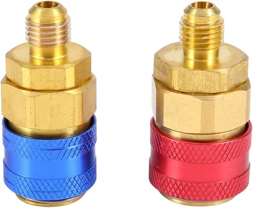 Miniatura 8 de Fydun Acoplador rápido de lado bajo R134a Herramienta de reparación de aire acondicionado del coche Conector de acoplador rápido Adaptador de latón