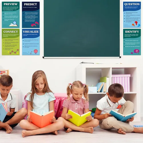 Miniatura 7 de Outus 13 Pósteres de Estrategias de Lectura Decoraciones de Aula Pósteres de Tablón de Anuncios de Lectura Carteles Educativos de Pared Elementales